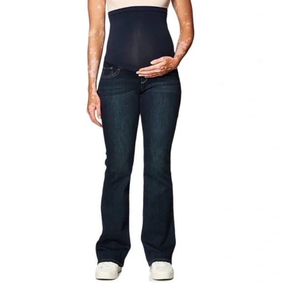 NWT Motherhood Maternity Indigo Blue Skinny Moulant Jeans - Size Petite Med 8/10 - Picture 1 of 12